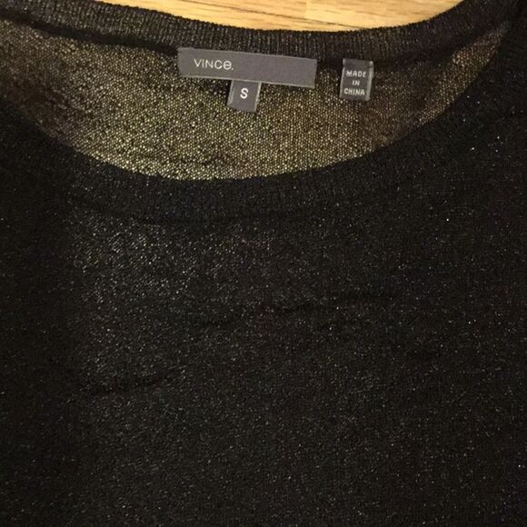 Vince sparkle sweater tunic top lurex black Small - Picture 7 of 7